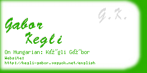 gabor kegli business card